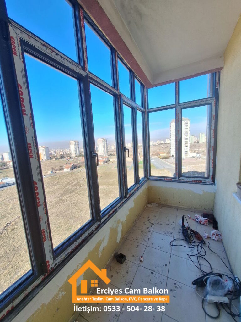 Kayseri Antrasit Gri PVC Balkon Kapama